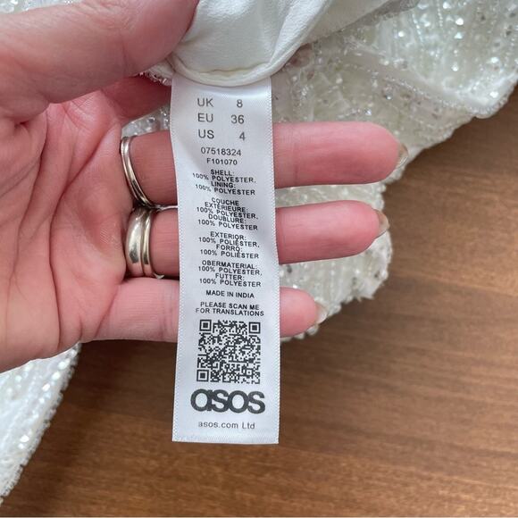 ASOS EDITION | Women’s Beaded Sequin Wedding Pant Trouser High Rise Waist Bride - Picture 14 of 14